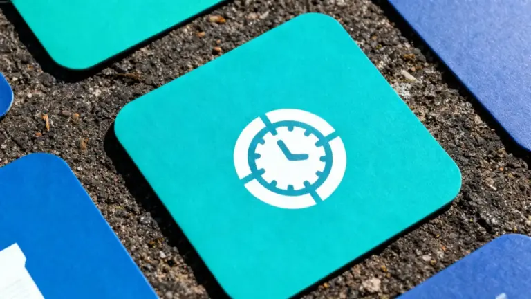 Simbolo di orologio su tessera verde, concetto di risparmio energetico