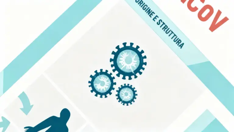 Icona stilizzata di virus su sfondo medico-informativo